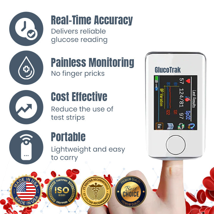 Ceoerty™ GlucoTrak Glucose Monitoring Device - 👨‍⚕️American Diabetes Association (ADA) Approved