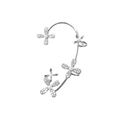 Sparkling Flower Ear Cuff Earring｜(Sliver/Gold)