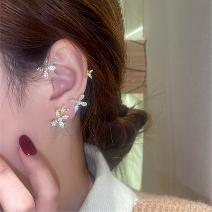 Sparkling Flower Ear Cuff Earring｜(Sliver/Gold)